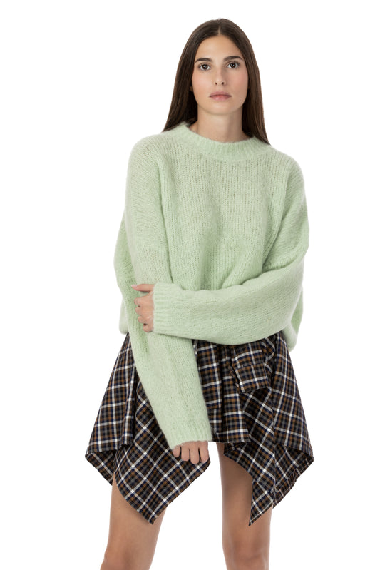 Luna – Maglione Rasato Girocollo Menta