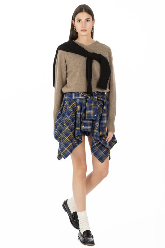 Léonie – Maglia Scollo V con Manicotto Taupe