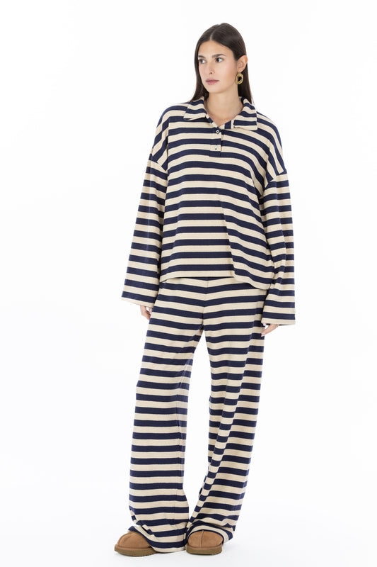 Lola – Set 3 Pezzi Rigati Blu/Beige