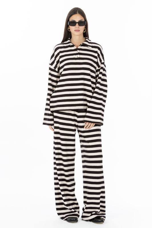 Lola – Set 3 Pezzi Rigati Rosa/Marrone