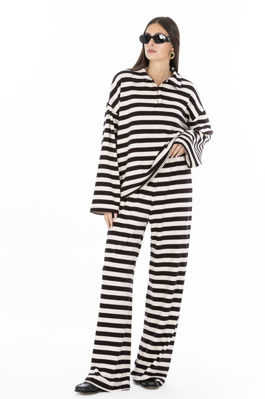 Lola – Set 3 Pezzi Rigati Rosa/Marrone