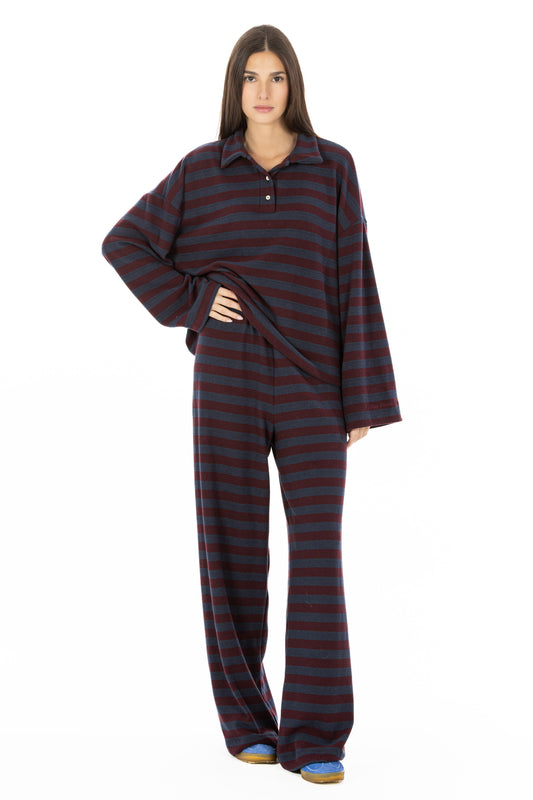 Lola – Set 3 Pezzi Rigati Bordeaux/Blu