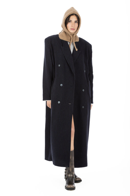 Louis – Cappotto Lana Gessato Blu