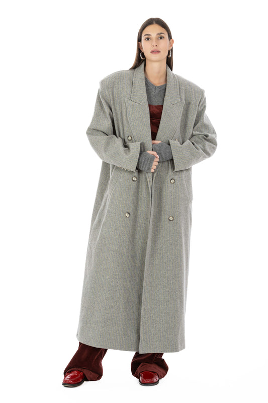 Louis – Cappotto Lana Gessato Grigio