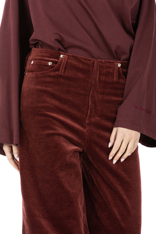 Mara – Pantalone in Velluto Bordeaux
