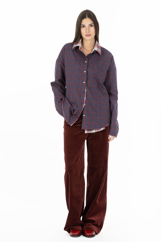 Mara – Pantalone in Velluto Bordeaux