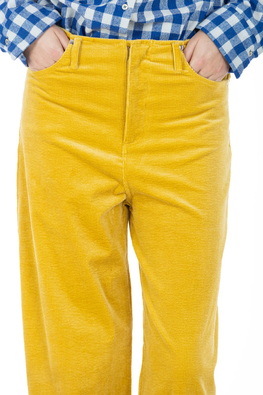 Mara – Pantalone in Velluto Senape