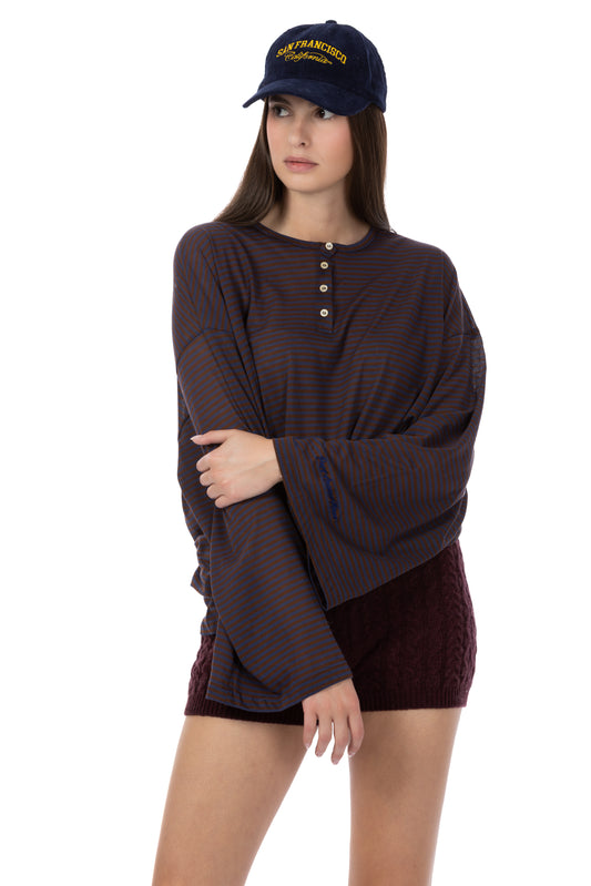 Nacrè – Polo a Righe Blu/Bordeaux