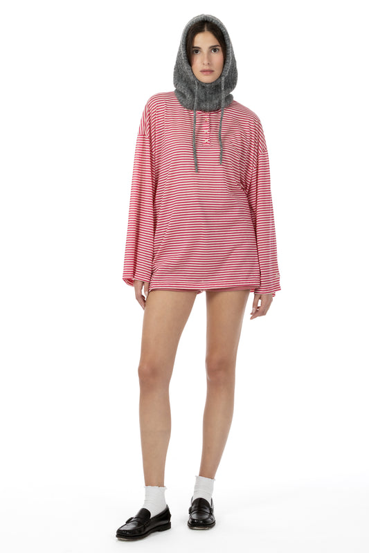 Nacrè – Polo a Righe Fucsia