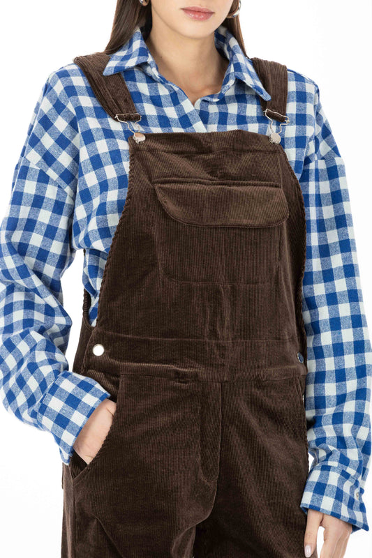 Noemi – Salopette in Velluto Cioccolato