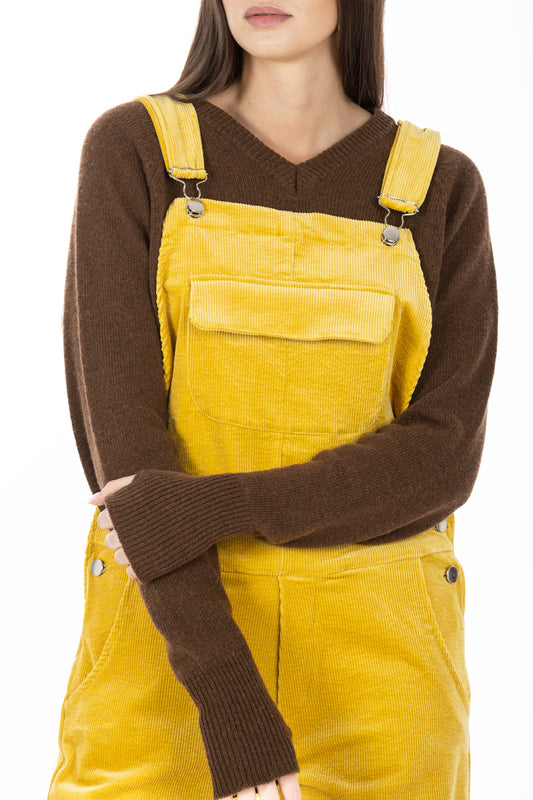 Noemi – Salopette in Velluto Senape