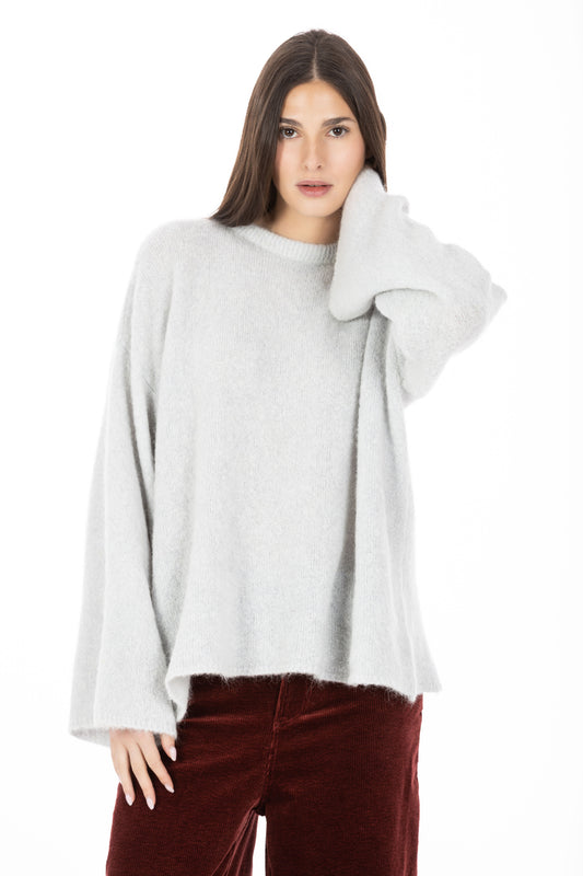 Nuvée - Maglia Trapezio Grigio Perla