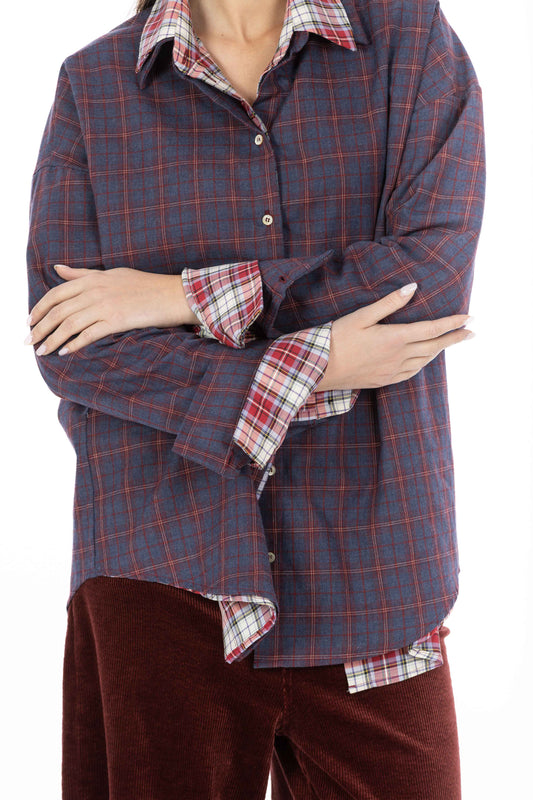 Overlap Shirt - Camicia Layered Red/Plum