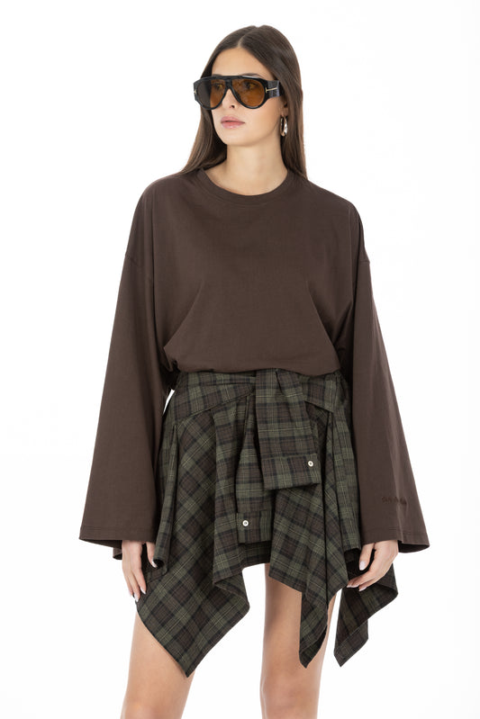 Nacre – Maglia Oversize Maniche Ampie Chocolate