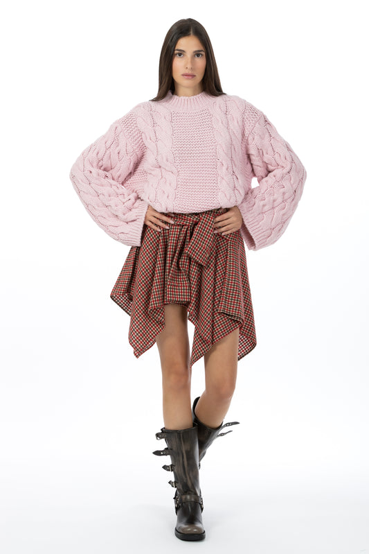 Vale – Gonna Camicia Check Rosso