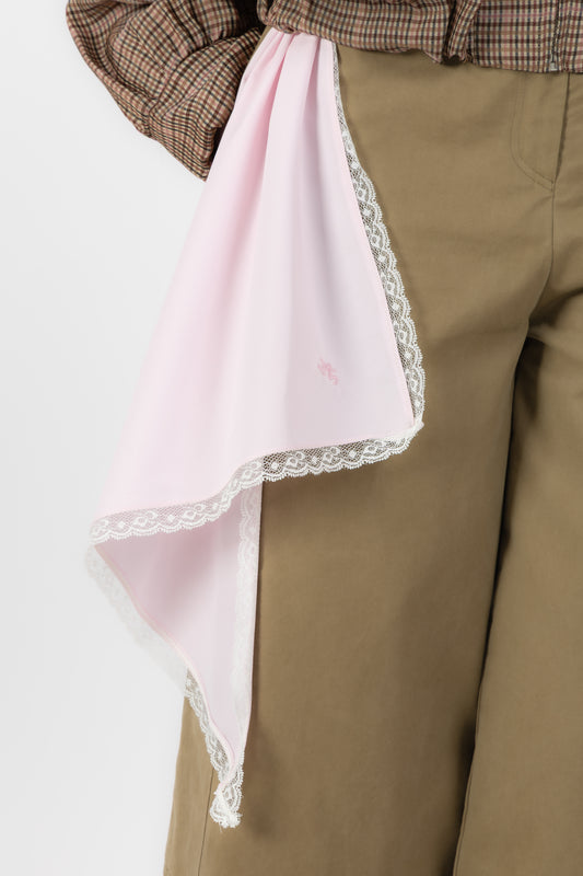 Grace – Bandana in Cotone con Pizzo Rosa