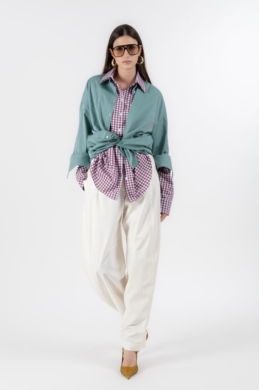 Overlap Shirt – Camicia Layered Verde/Rosso