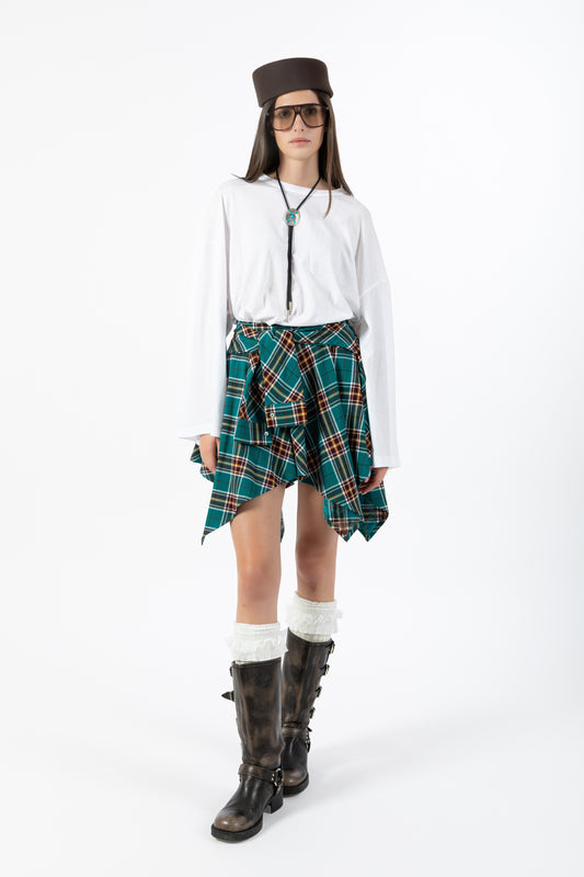 Vale — Gonna Camicia Check Ottanio