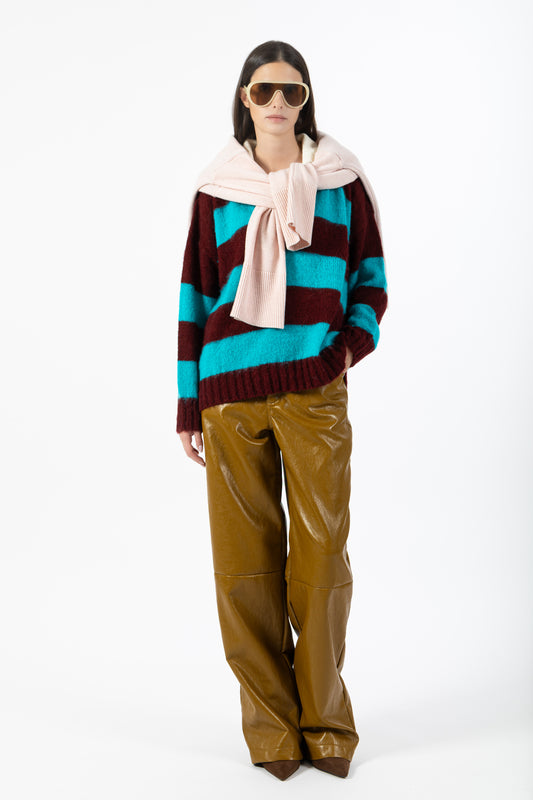 Urban Muse — Pantalone Effetto Pelle Vintage Ocra