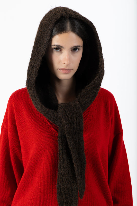 Balaclava — Cappuccio con Sciarpa Marrone