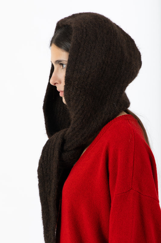 Balaclava — Cappuccio con Sciarpa Marrone