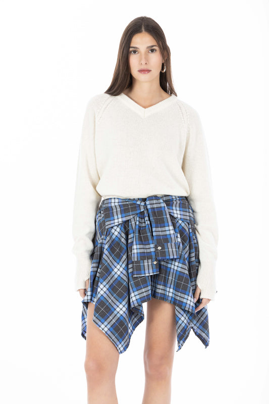 Vale – Gonna Camicia Check Midnight