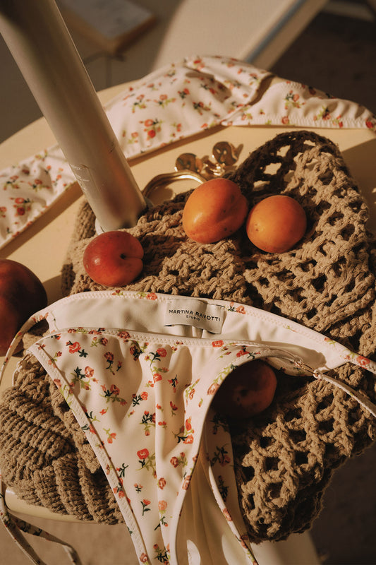 Afrodite – Slip Bikini Con Laccetti Regolabili Fiori